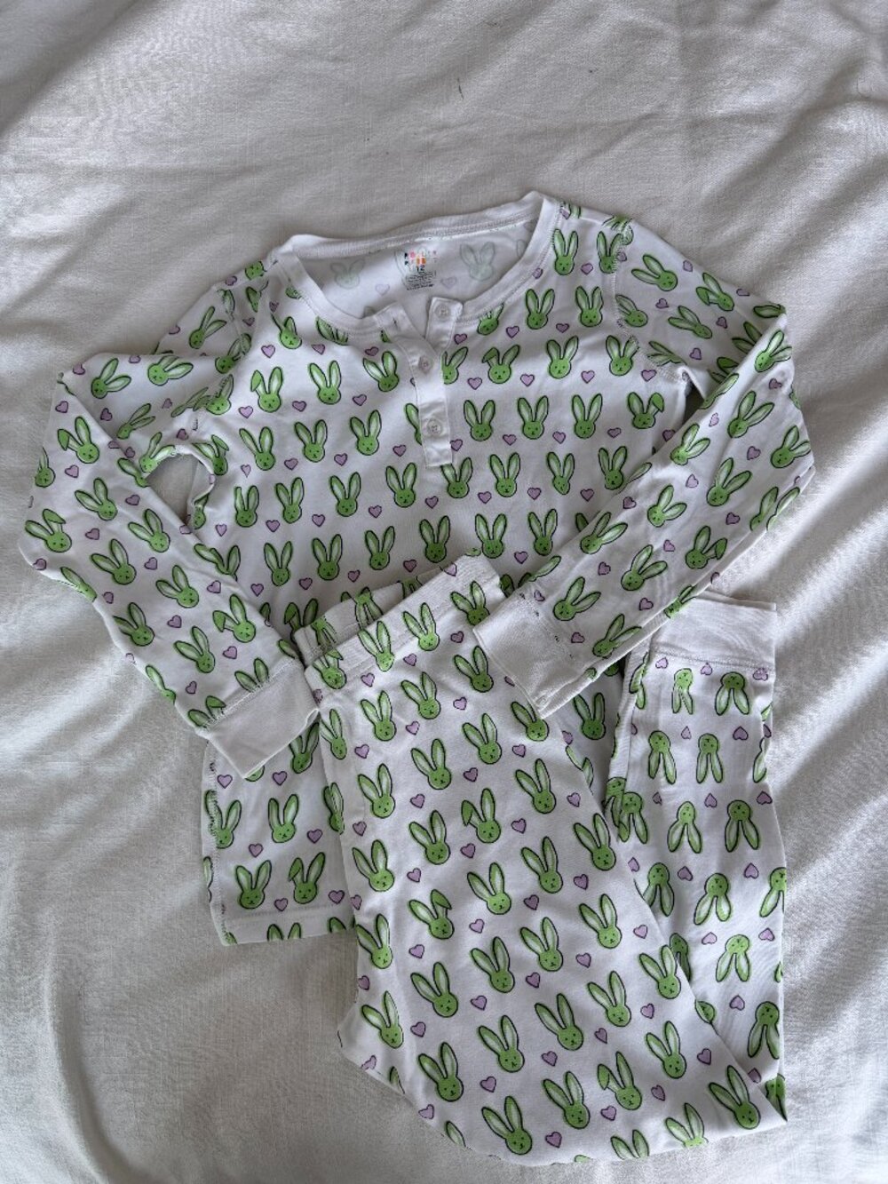 Girls Roller Rabbit Long Sleeve Rabbit Print Pajama Set